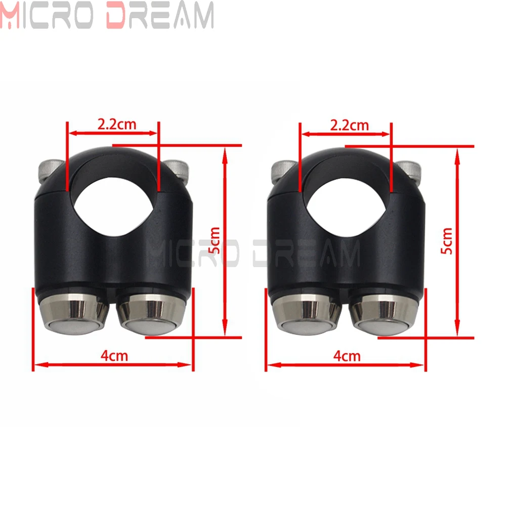 Dubbele Momentary Knoppen Motorfiets 7/8 "& 1" Stuur Schakelaar Motor Claxon Elektrische Start Kill Lamp licht AAN UIT