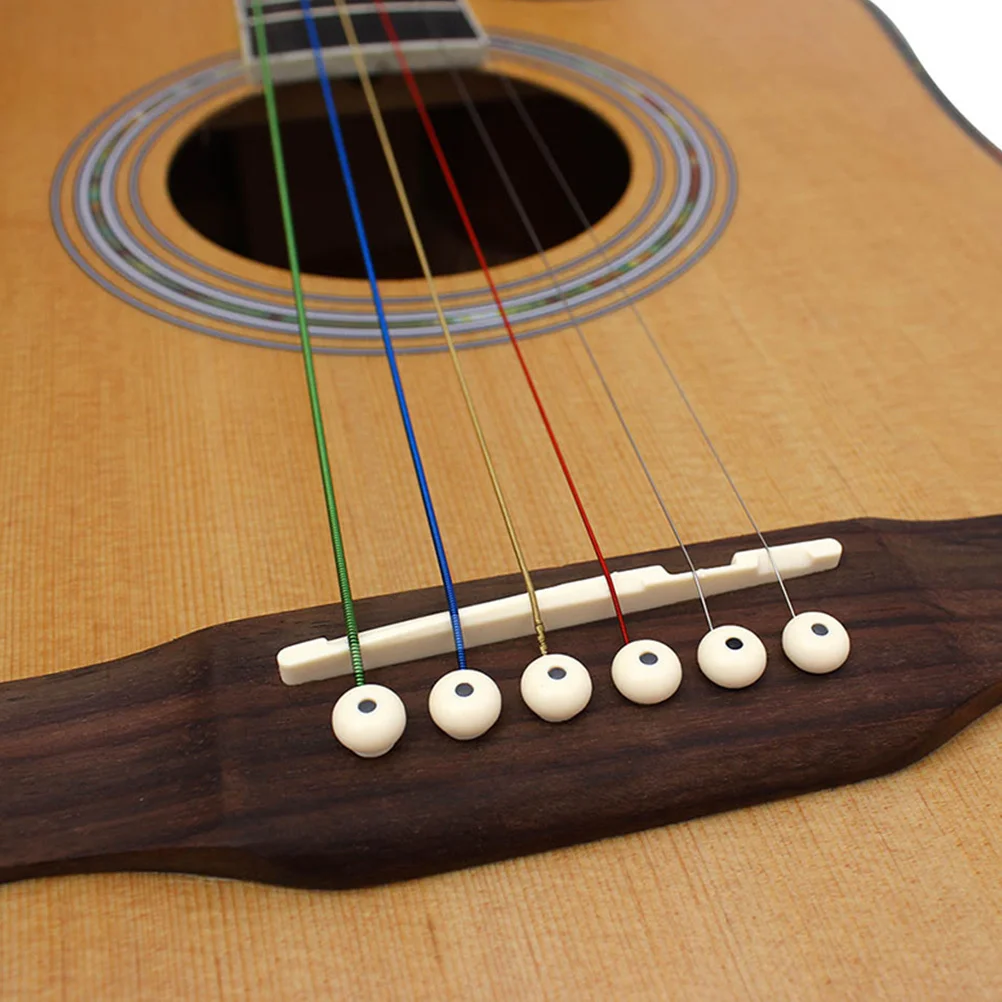 6 قطعة سلاسل الغيتار سبائك النحاس الصوتية سلسلة استبدال للجيتار الكلاسيكي الشعبي الملونة المغلفة ضبط طويل الأمد