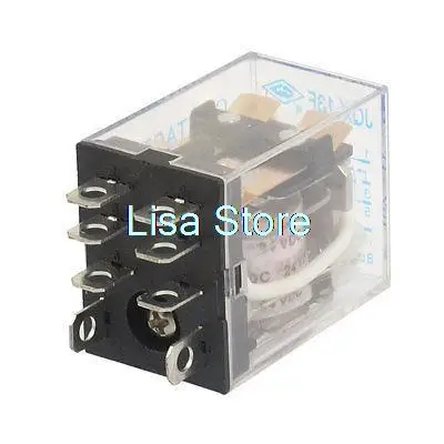JQX-13F DC 24V Coil DPDT Green LED Indicator Electromagnetic Power Relay 8 Pin