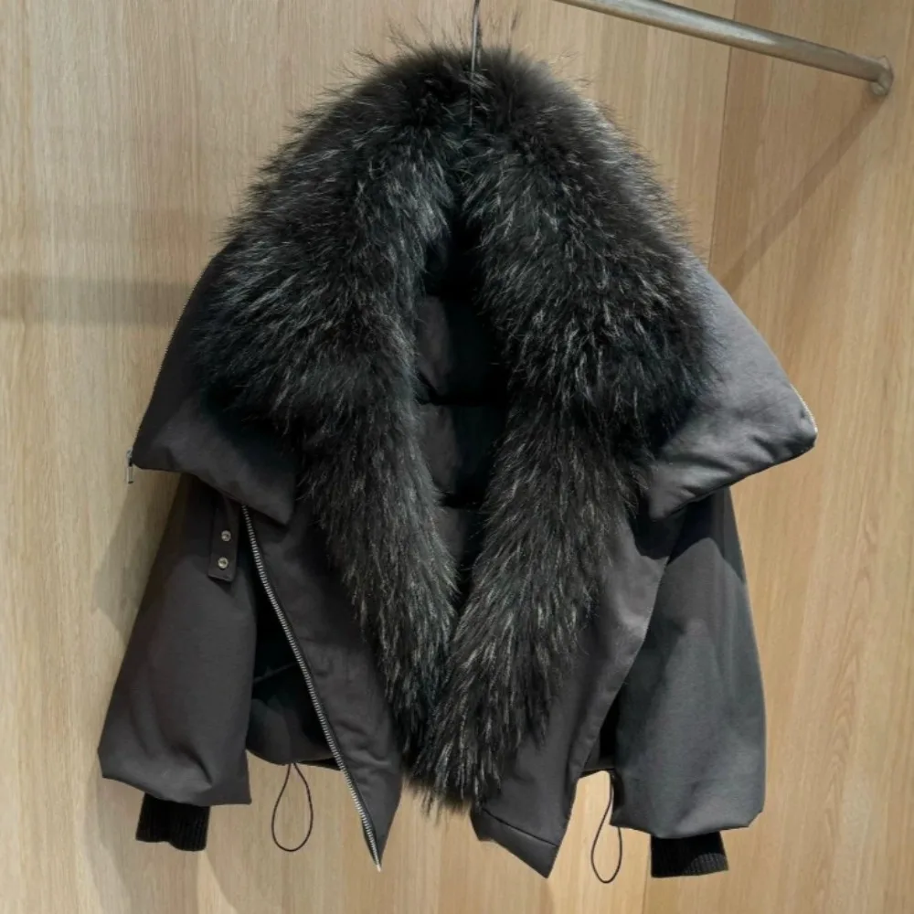 High Street Cropped Down Jacket Women 2026 Winter Fashion Stand Collar Warm Duck Down Padding Jacket Top Women's Winter Jacket