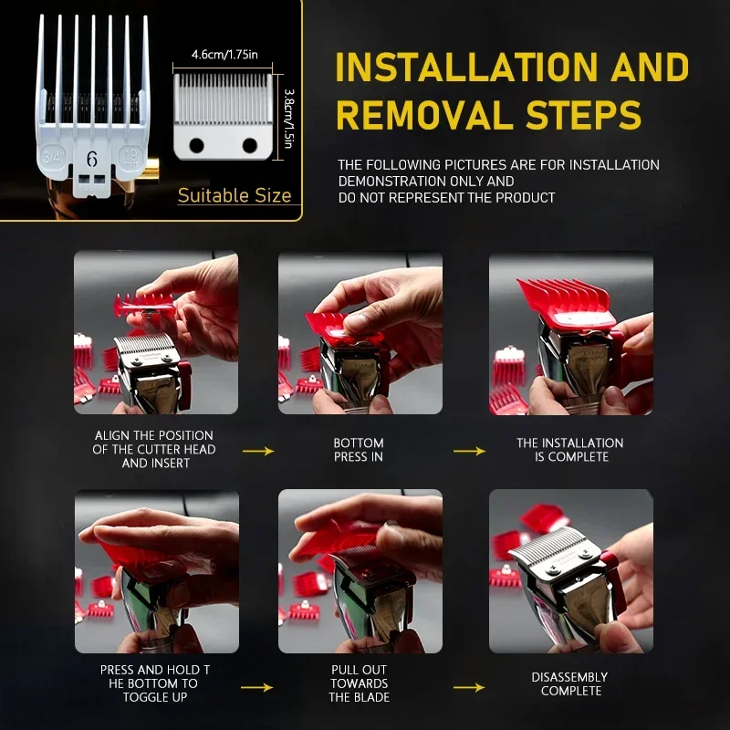 8pcs Universal Guards Hair Cutting Combs for Professional Hair Trimmer Machine Barber Accessories Trimmer Limit Combs 1.5-19mm