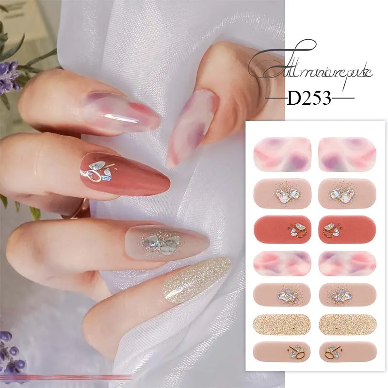 Fashion Powder Nail Stickers Finished Nail Stickers Decals Toenails Non-destructive Nails Eco-friendly Manicure Tool D371