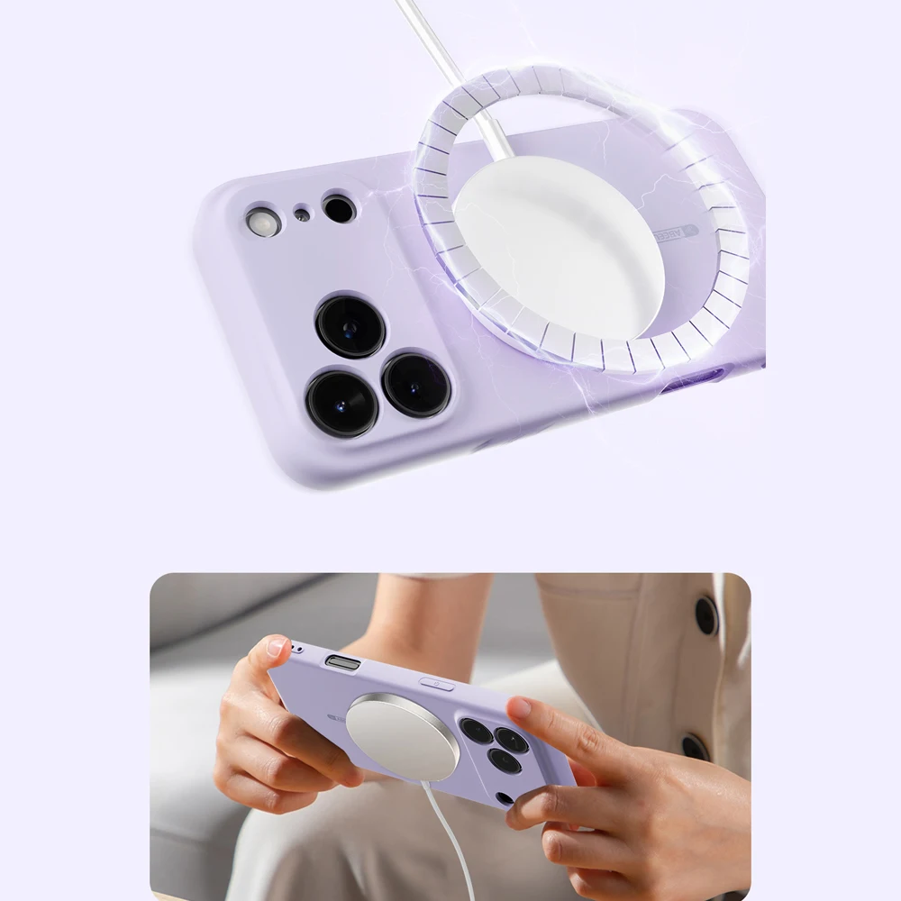 حافظة مغناطيسية لهاتف Magsafe شحن لاسلكي من السيليكون السائل لهاتف iPhone 17 Pro Max 17 Air 17 Pro 17 Pro Max غطاء حماية ناعم #4