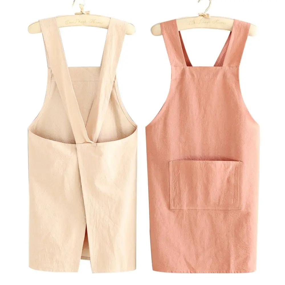 Cooking Cotton Kitchen Aprons Anti fouling Wear Resistant Restaurant Work Clothes Soft Breathable Coffee House Aprons Female