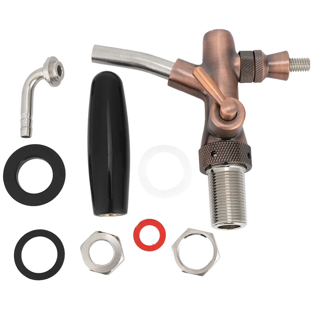 G5/8 Thread Beer Keg Faucet Bronze Stainless Steel Beer Dispenser Adjustable Rate Regulator Liquid Ball Lock Disconnect