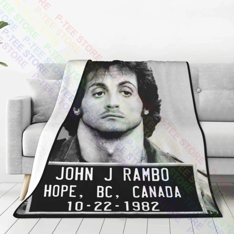 Rambo First Blood John J Rambo Mug Shot Blanket Velvet Comfort Super Soft Couch Blanket Home Decotation