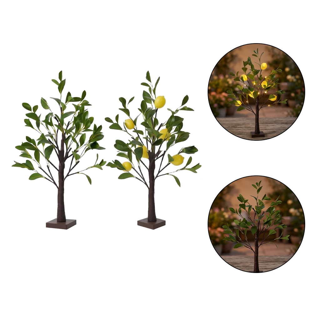 for Office Desk Decor Faux Fruit Tree Light LED Lemon Tree Lamp For Relaxing Evenings 60 Cm Faux Plant With Lights