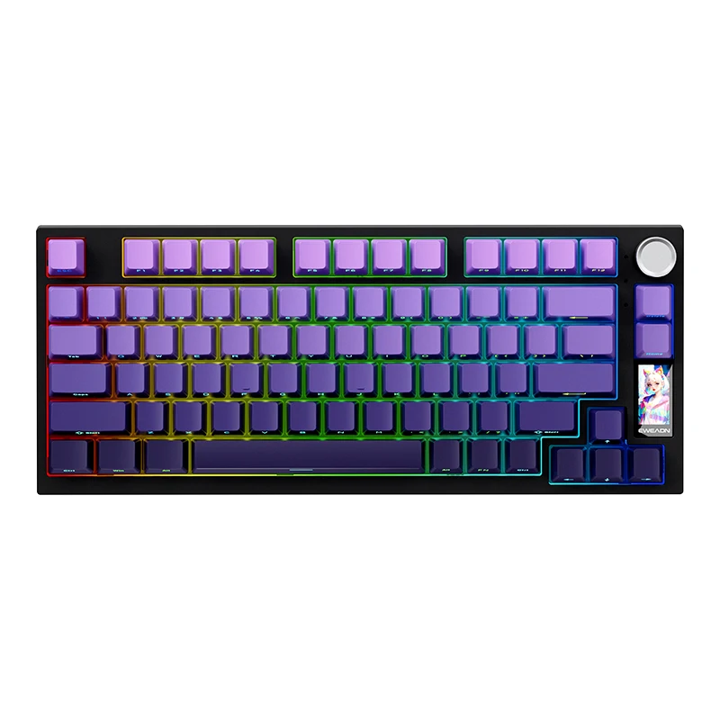 

EWEADN X75 Wireless Mechanical Keyboard with Screen Knob & Side Engraving for Games Office Phone iPad Laptop & Desktop