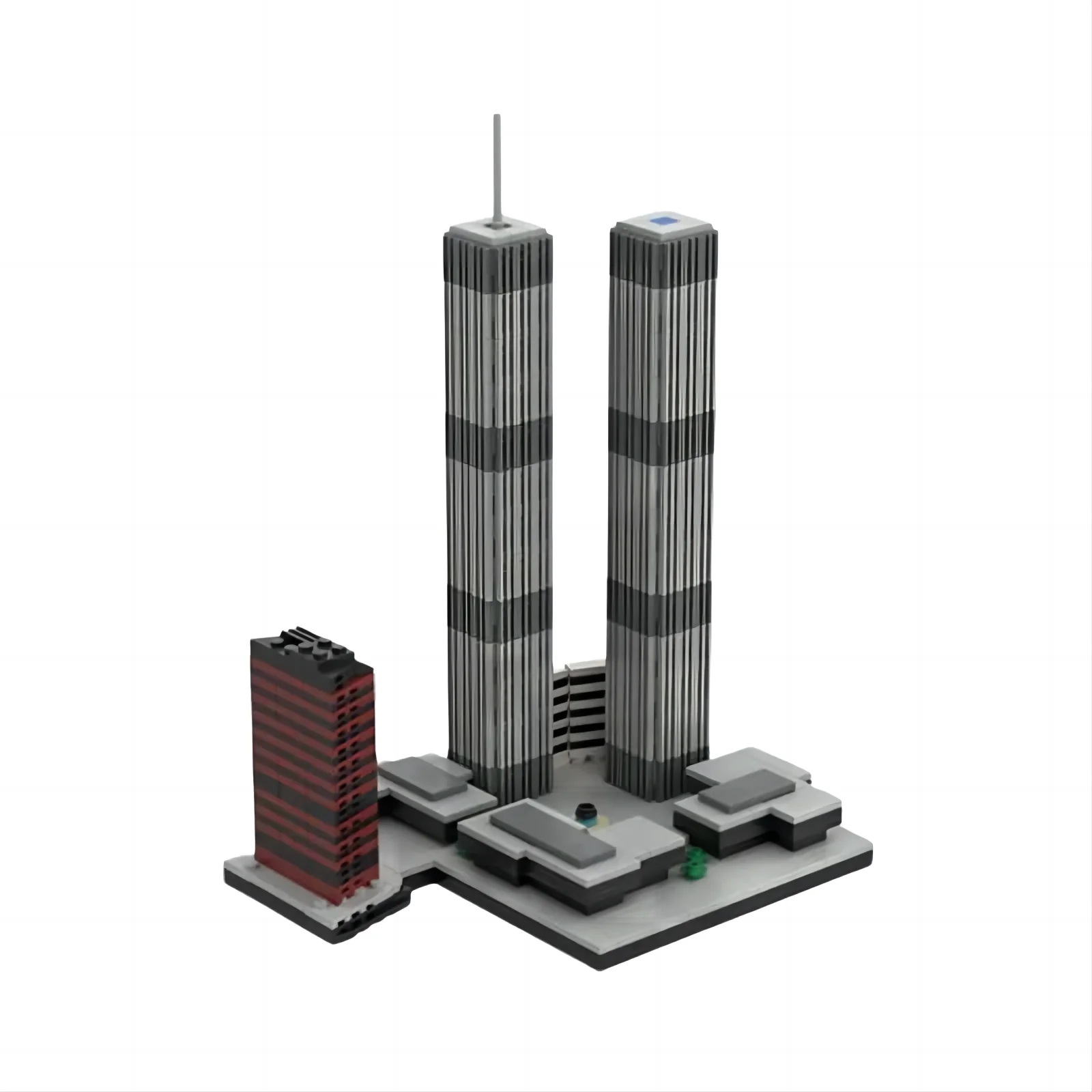 Fast delivery MOC-157149 World Trade Center miniature version 1:2000 small particle assembled building block toy building model