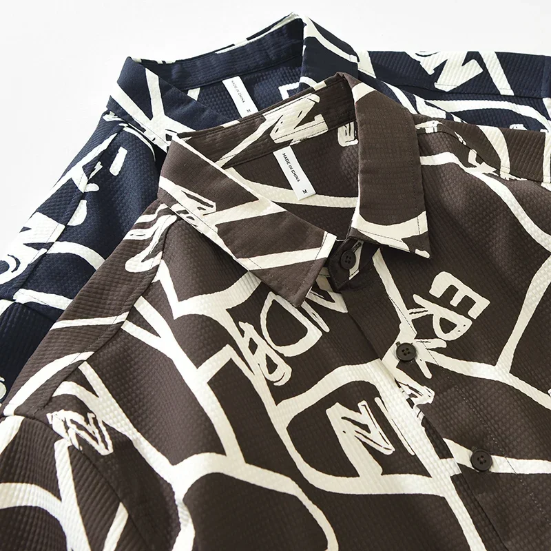 Zwart Shirt Met Letterprint Voor Heren Lange Mouwen Oversized Designer Shirts Heren 2024 Herfst Nieuw