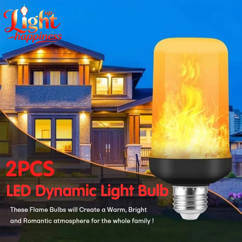 E27 LED Dynamic Flame Effect Light Bulbs Multiple Mode Creative Corn Lamp Decorative Lightfor Bar Hotel Restaurant Party