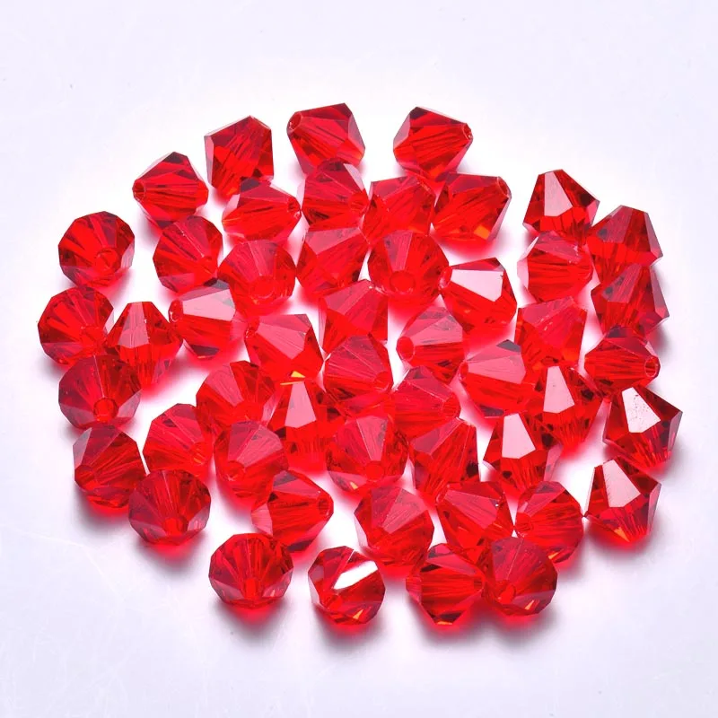 Bicone Beads 16Facets 3mm 4mm 5mm 6mm 8mm 10mm Faceted Crystal Glass Loose Spacer Bead 200pcs/lot for Jewelry Making DIY Crafts