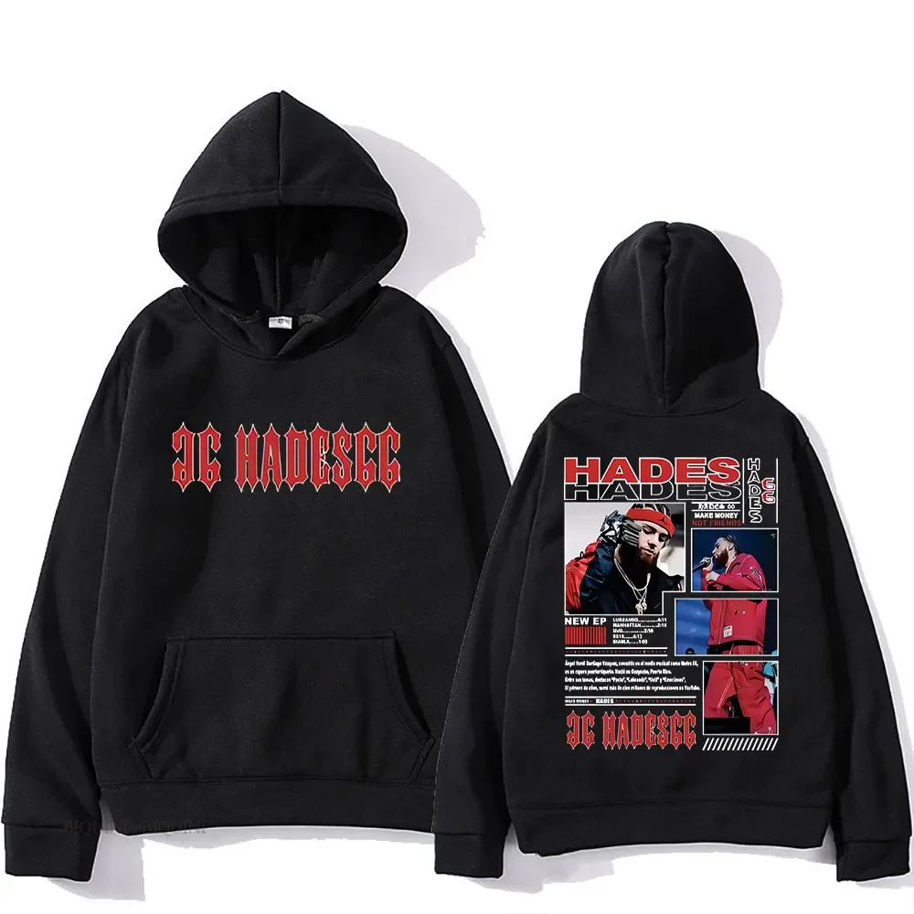 Hades 66 rapero con capucha estampado gráfico hombres Harajuku Grunge sudadera manga larga Moletom Casual jerseys ropa de lana