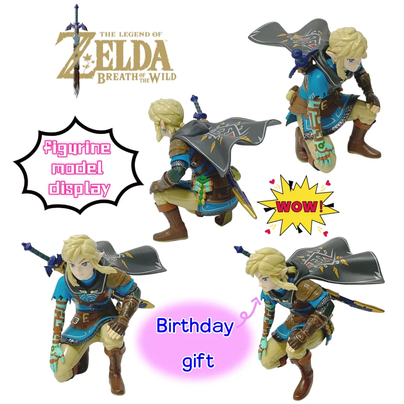 

New The Legend of Zelda Link Hand-made Model Doll Squatting Posture Ornaments Forest Creative Personality Desktop Decoration