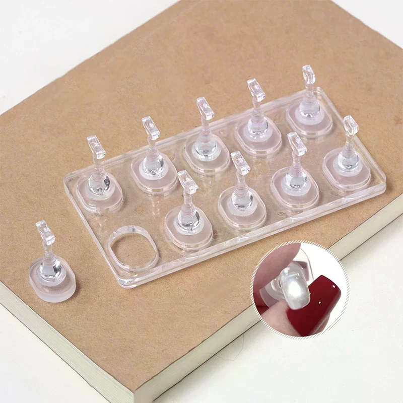 Bandeja de práctica de uñas acrílicas, tablero de extensión de uñas no magnético para entrenamiento de uñas, soporte de exhibición y secado de uñas de Gel multiusos
