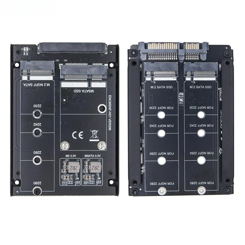 jbod-ssdアダプター-m2-b-m-key-to-sata30-6g-25インチアダプターライザーカードコンバーター、金属ケース付き、2230-2242-2260-2280-m2-sata-ssd用