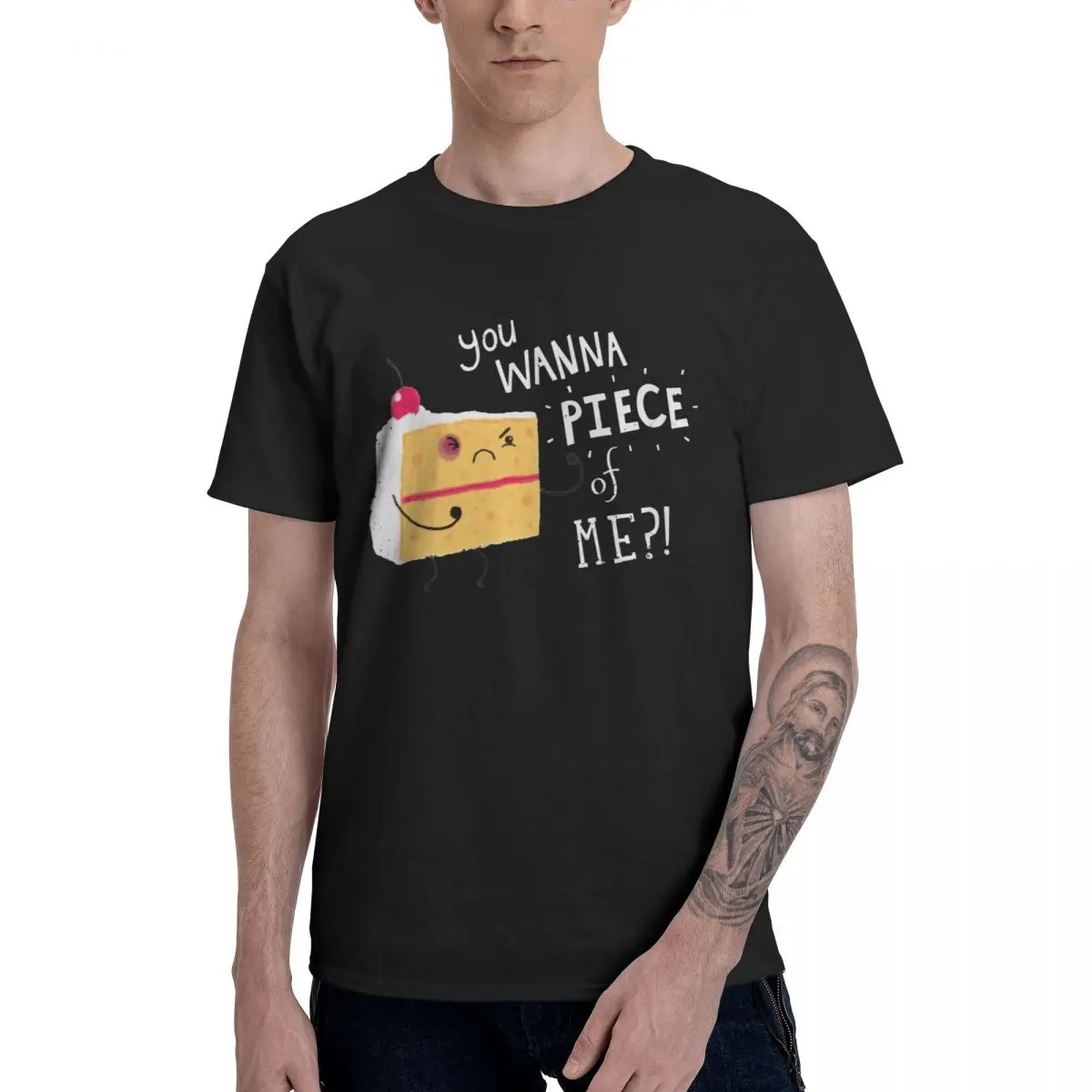 Fashion Angry Cake T-Shirt Pure Cotton Crewneck Men T-Shirts Short Sleeve Oversized Gift Tee Hoodie Summer