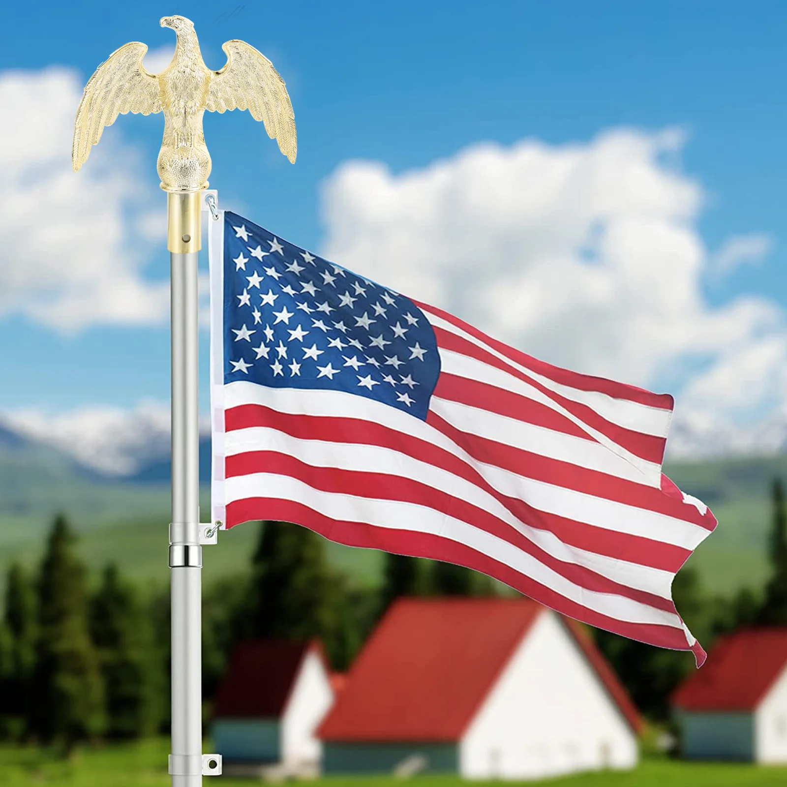 Outdoor Flagpole Head Eagle Clip Topper Crafts Accessories Plastic for Decorated