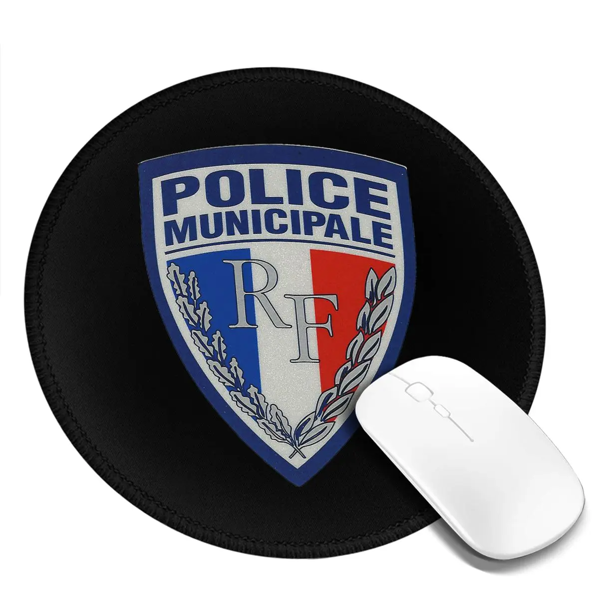 

French Municipal Police Insignia Round Mouse Pad Computer Keyboard Mouse Mat Gaming Laptop Desk Mat Office Table Mats