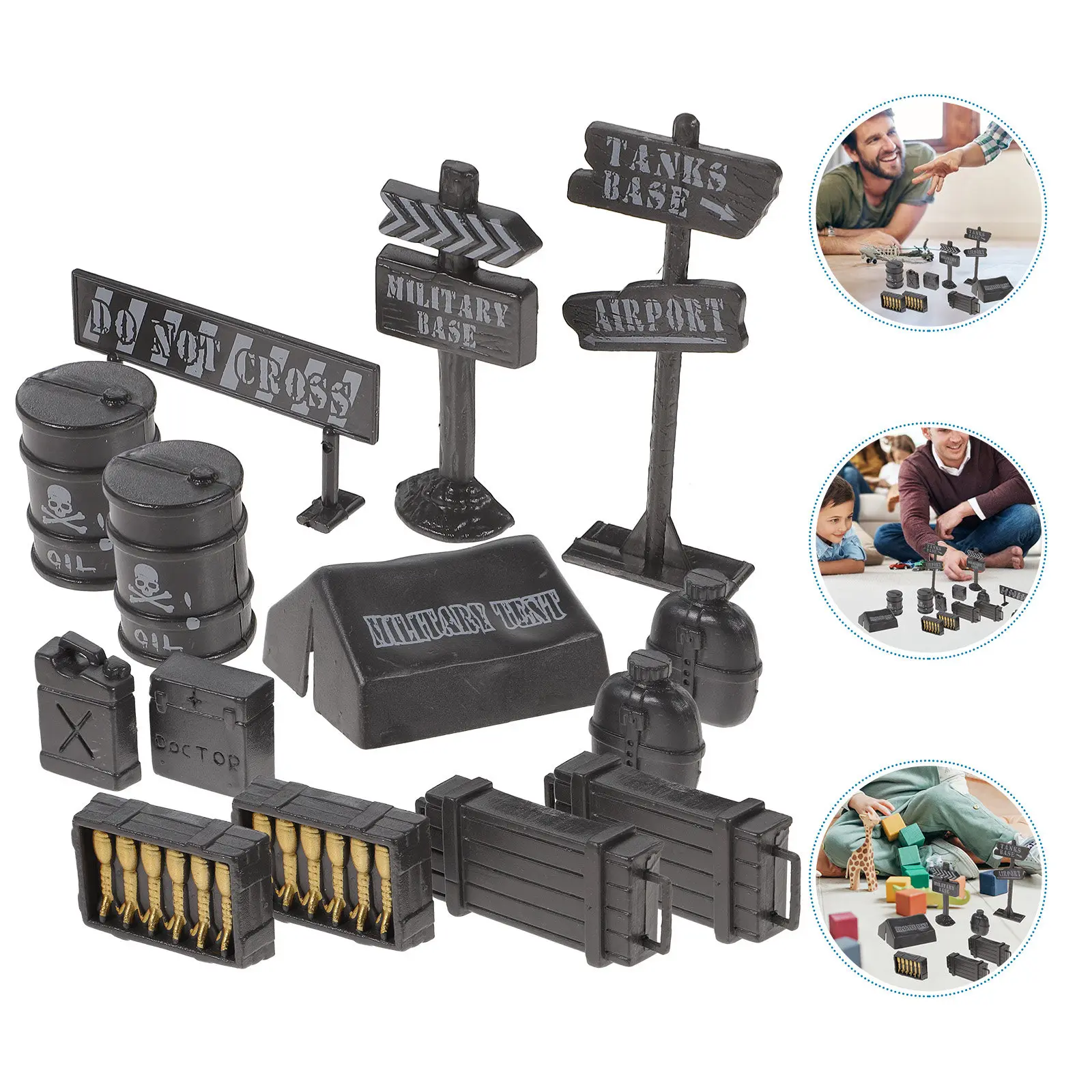 

2 набора портативных миниатюрных моделей военной техники для детей: декор для игр в военную тематику, для стола, автомобиля, спальни, вечеринки