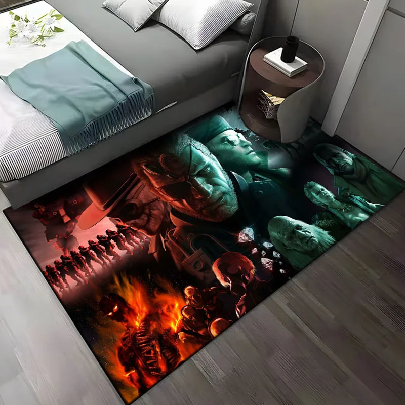 15 Sizes game Metal Gear Solid Pattern Rug for Bedroom Living Room Anime Carpets for Girl Room Floor Mat Home Decor Non-Slip Rug