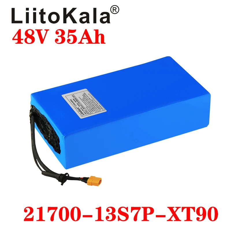 LiitoKala 48V 35ah 21700 13S7P Electric Bicycle Battery 48V 35AH 1500W Lithium Battery Built-in 30A BMS Electric Bikes Motor