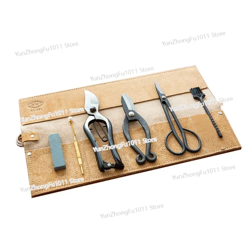 Flower Arrangement Tools Set Flower Art Tool Kit With 22x38.5CM Real Suede Cowhide Bag