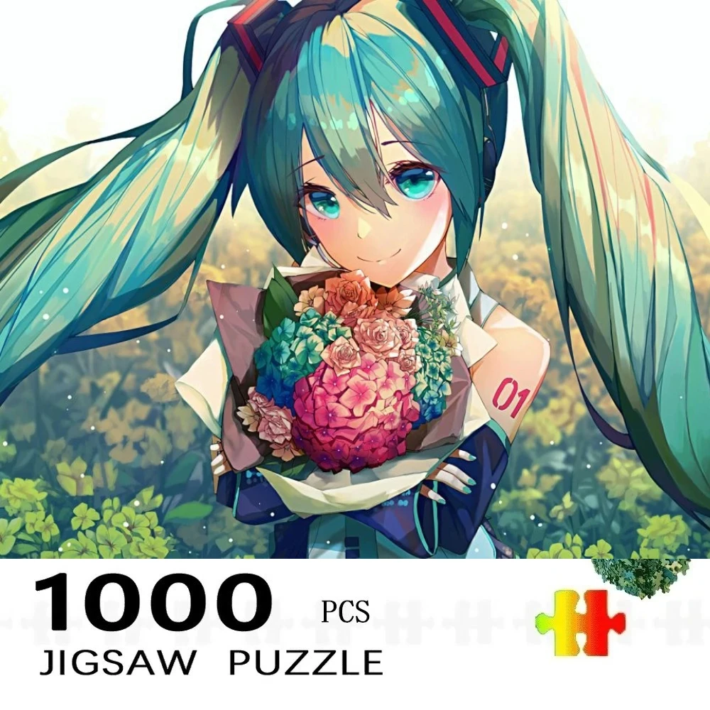 Adult Jigsaw Puzzle 500/1000 pcs Puzzle Miku Japanese Virtual Singer Puzzle Decorative Painting Exercise Brain Thinking