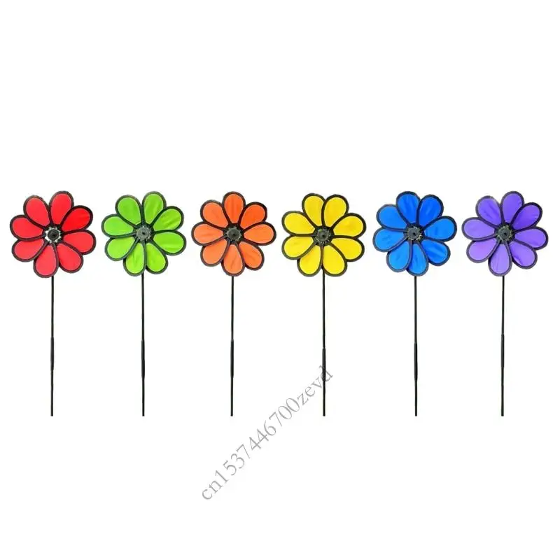 

4Pcs Flower Windmill Wind Spinners Creative Bird Scare Outdoor Lawn Yard Flower P9YB