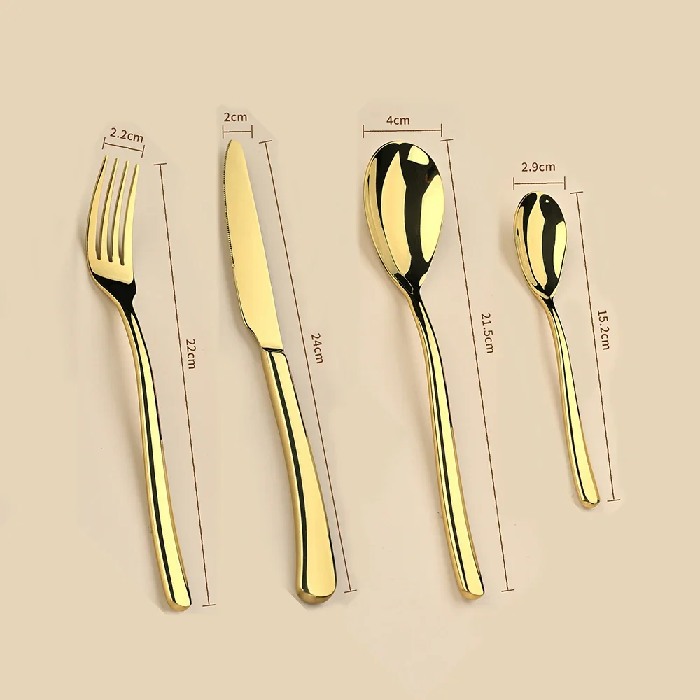 4/6Pcs 304 Stainless Steel Thickened Tableware set Steakhouse Western Grade Hotel Knife Fork and Spoon Cutlery Set dinnerware