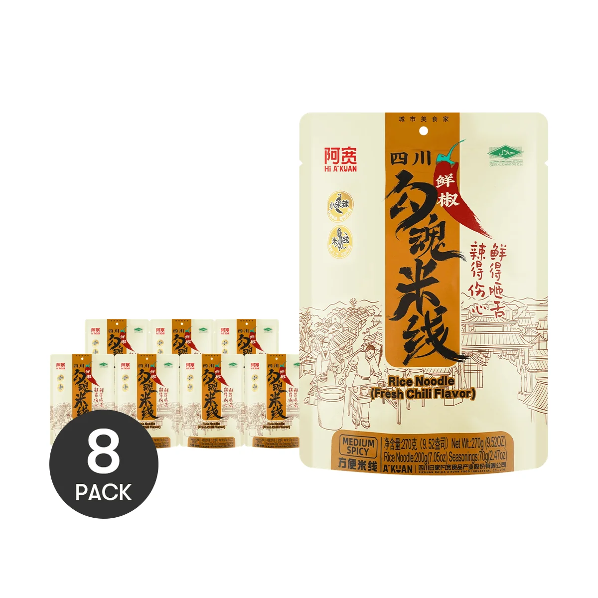 BAIJIA 사천 스타일 쌀국수, 9.52oz * 8 팩