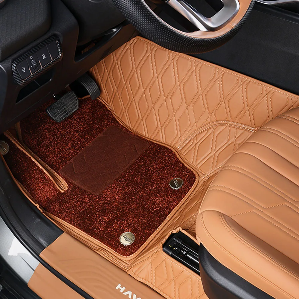 

Полностью закрытый кожаный напольный коврик для GWM Haval H5 2023-2025, аксессуары для модификации интерьера, двухслойный шелковый ковер с кольцом