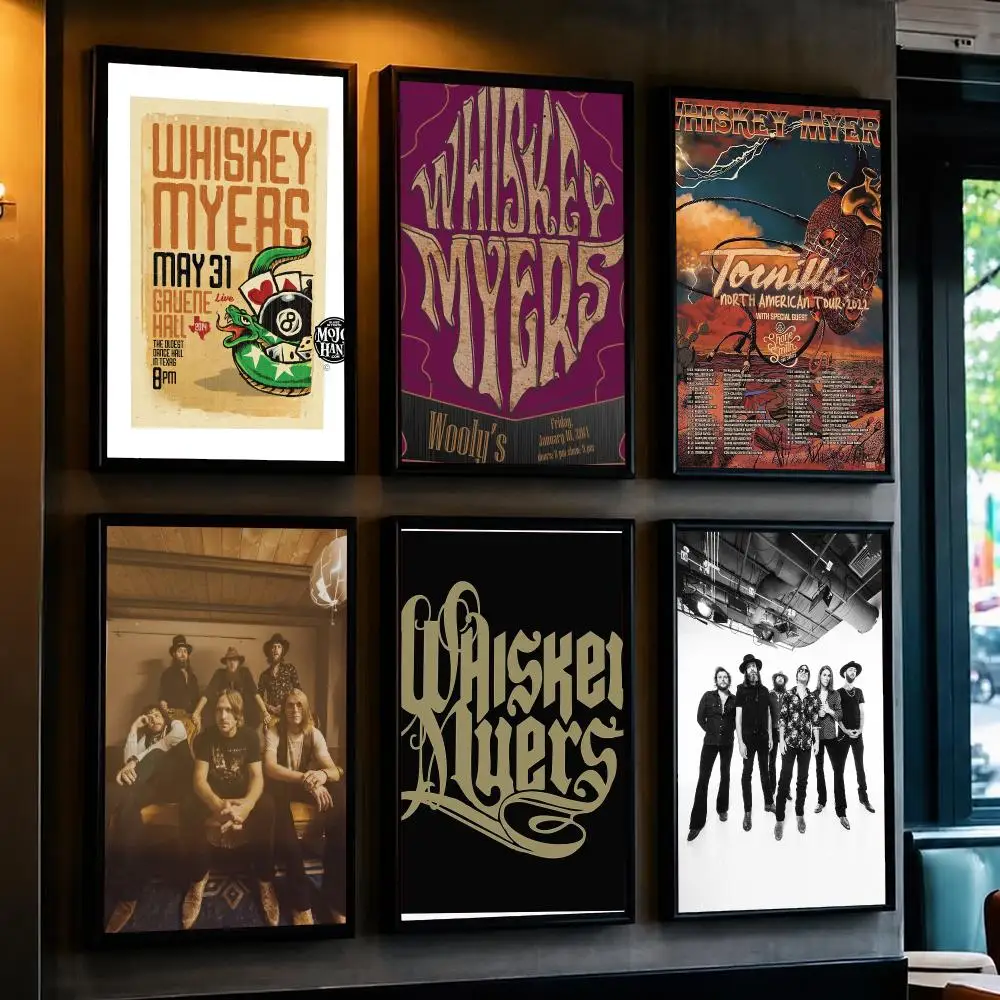 band W-Whiskey Myers-S Poster Minimalist Wall Sticker for Cafe Office Bar Home Decor and Gift