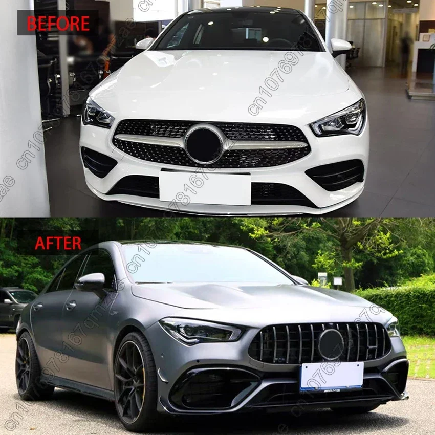 GT Style Grille Grill For Mercede Benz CLA AMG W118 C118 CLA180 200 250 CLA45 35 2019-2023 Car Front Racing Grill Tuning Kits