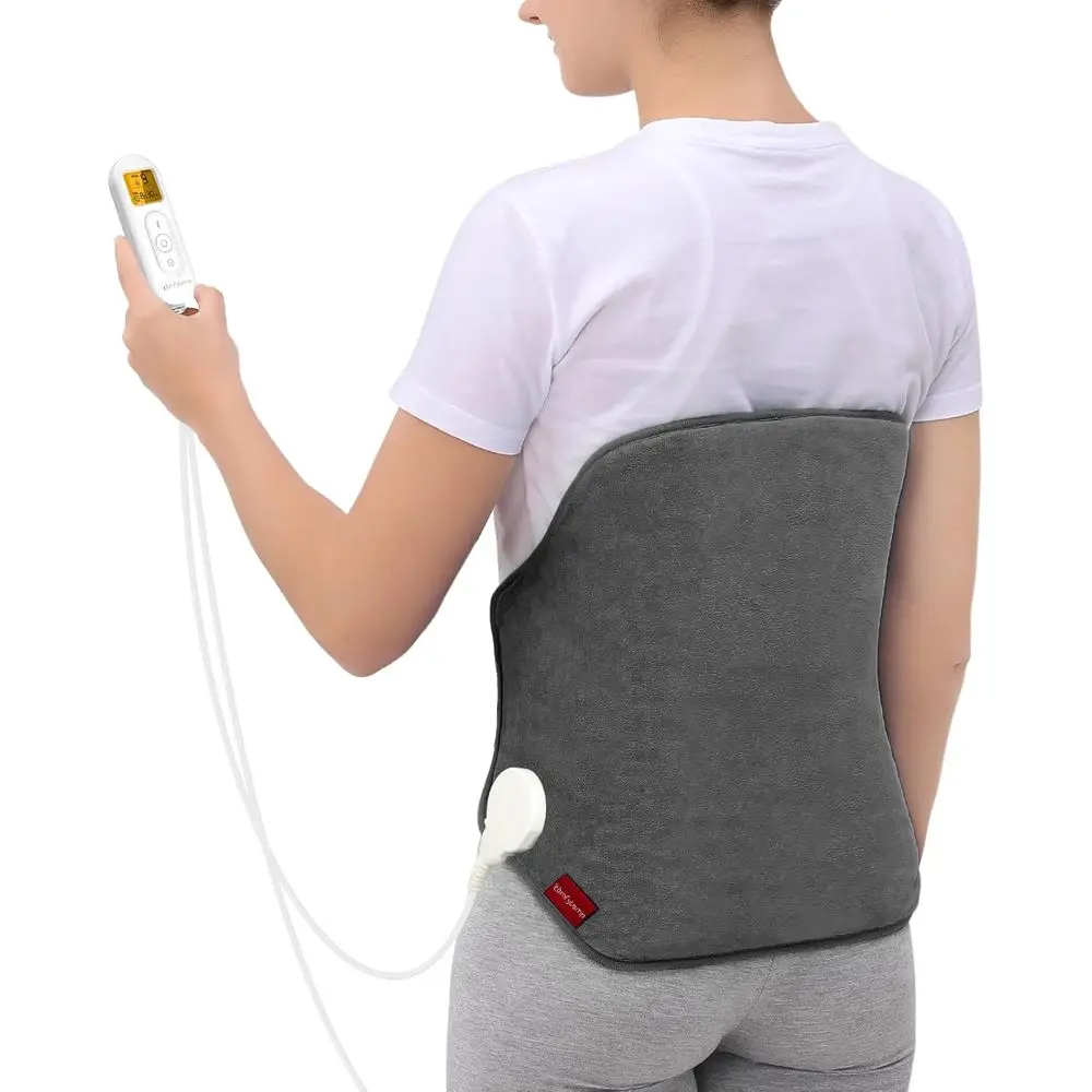 

Large Auto-Off Electric Heat Belt for Back Pain, Cramps, Sciatica Relief - FSA Eligible, Grey