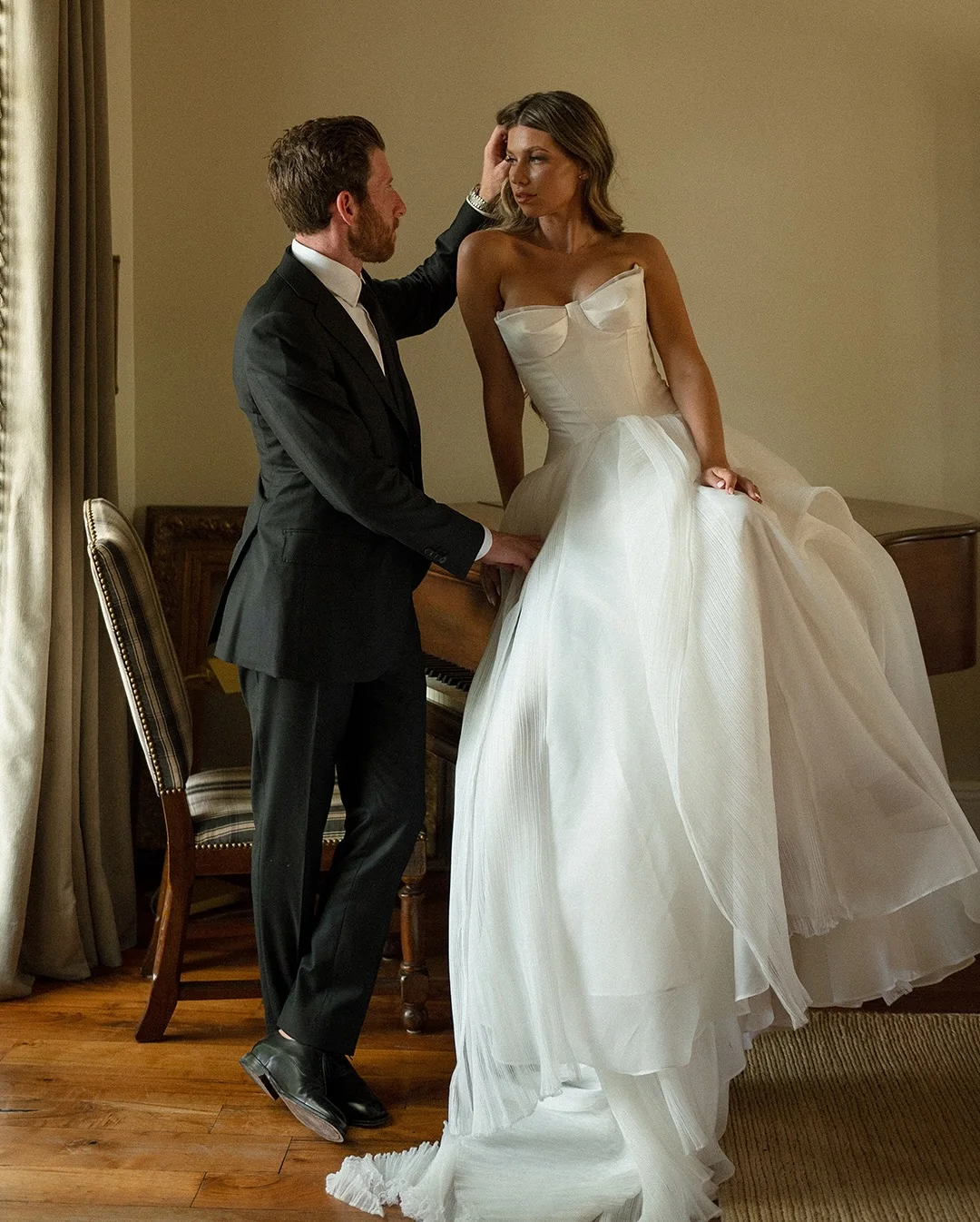 Popular Ruched Sweetheart A Line Wedding Dresses Tiered Custom Made Sweep Train 2025 Vestido De Noivak image 4