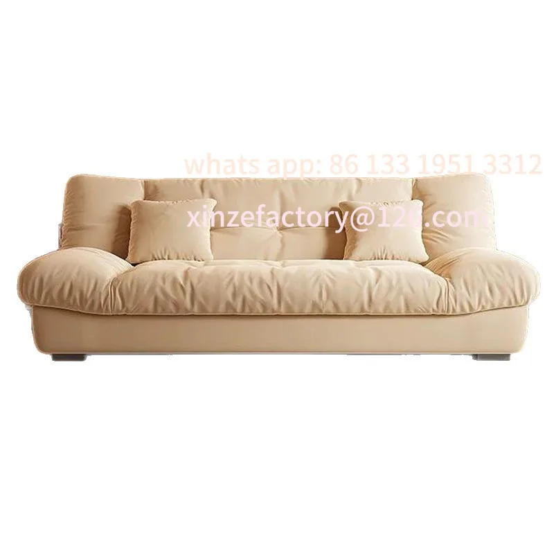

Cloud sofa living room small apartment French sofa bed folding dual-purpose double fabric small sofa cream wind