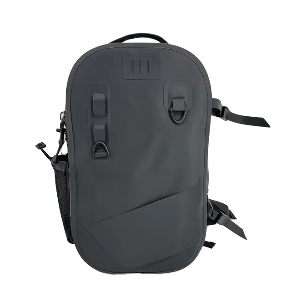 Mochila de pesca impermeable con soporte para caña, válvula de aire inflable, bucles de engranaje, cremallera sumergible, gran oferta, 18