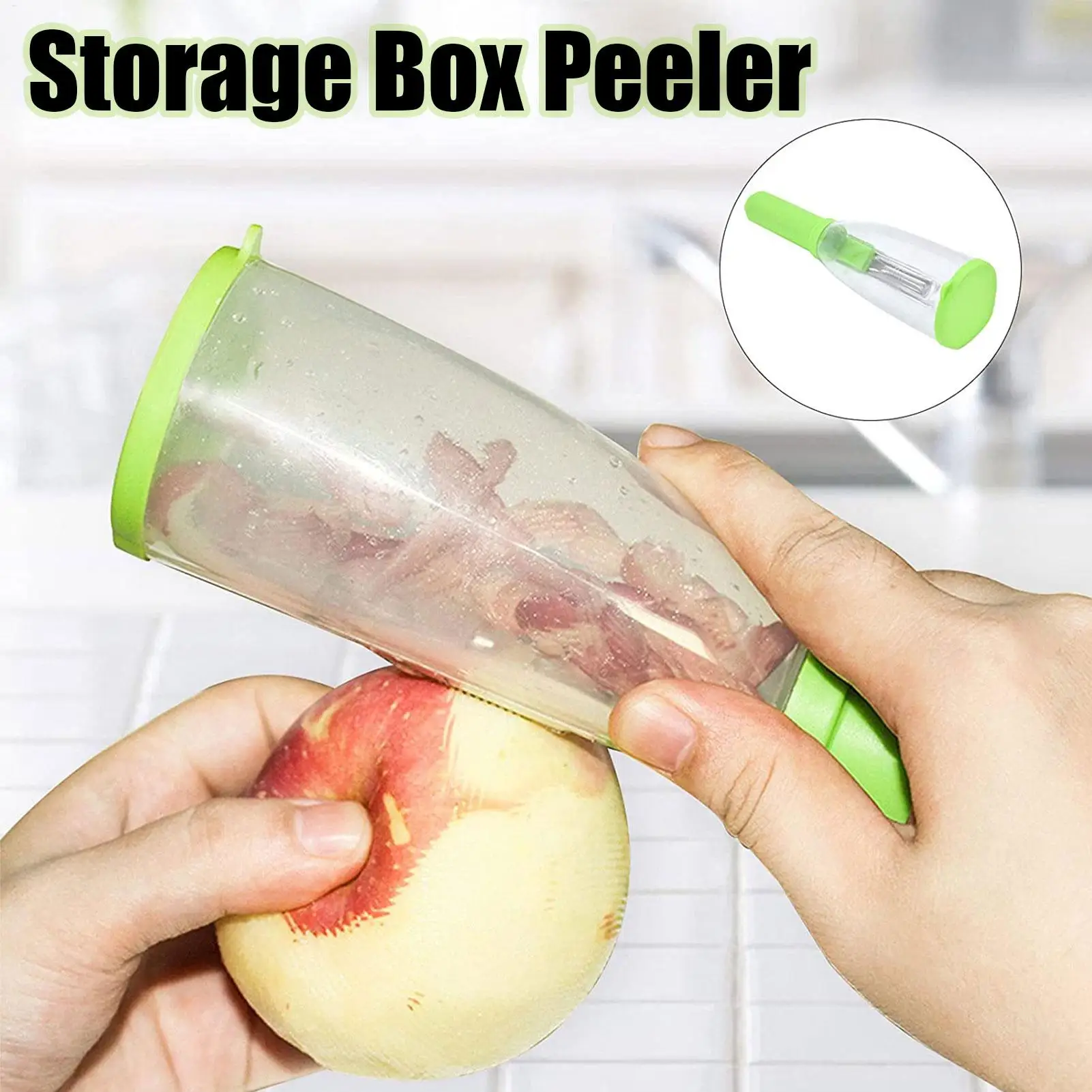 2-in-1 Stainless Steel Vegetable Peeler with Container Catches Scraps for Peeling & Shredding, a Cleaner Kitchen Counter