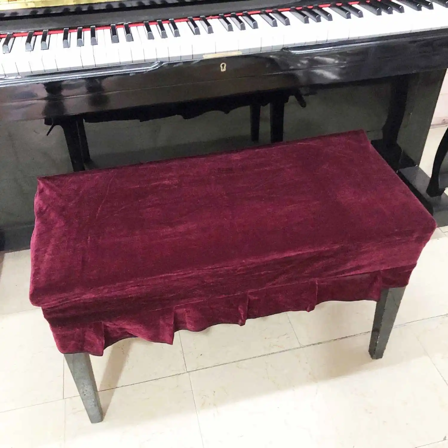 Piano Stool Chair Cover Soft Velvet Protective Cover for Piano Chair Hight Quality Bench Case