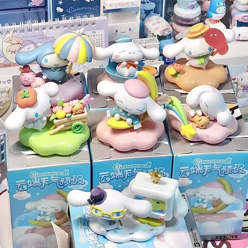 Kawaii Cinnamorolls Action Figure Brinquedos, Previsão do tempo acima das nuvens, Bonito Pom Pom Purin Melody, Presentes para crianças