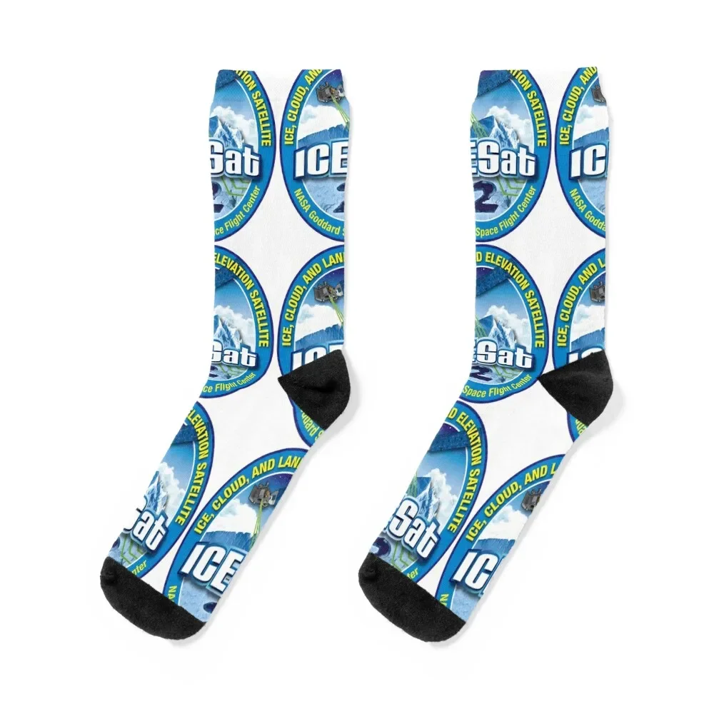 

IceSat 2 Logo Socks Crossfit floral custom sports Girl'S Socks Men's