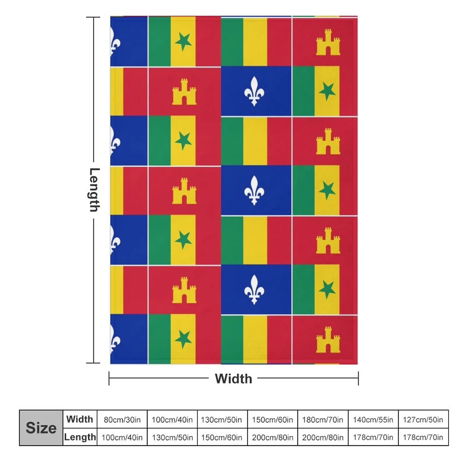 Louisiana Creole Flag Throw Blanket Flannels Plaid on the sofa Blankets For Baby Luxury Throw Blankets