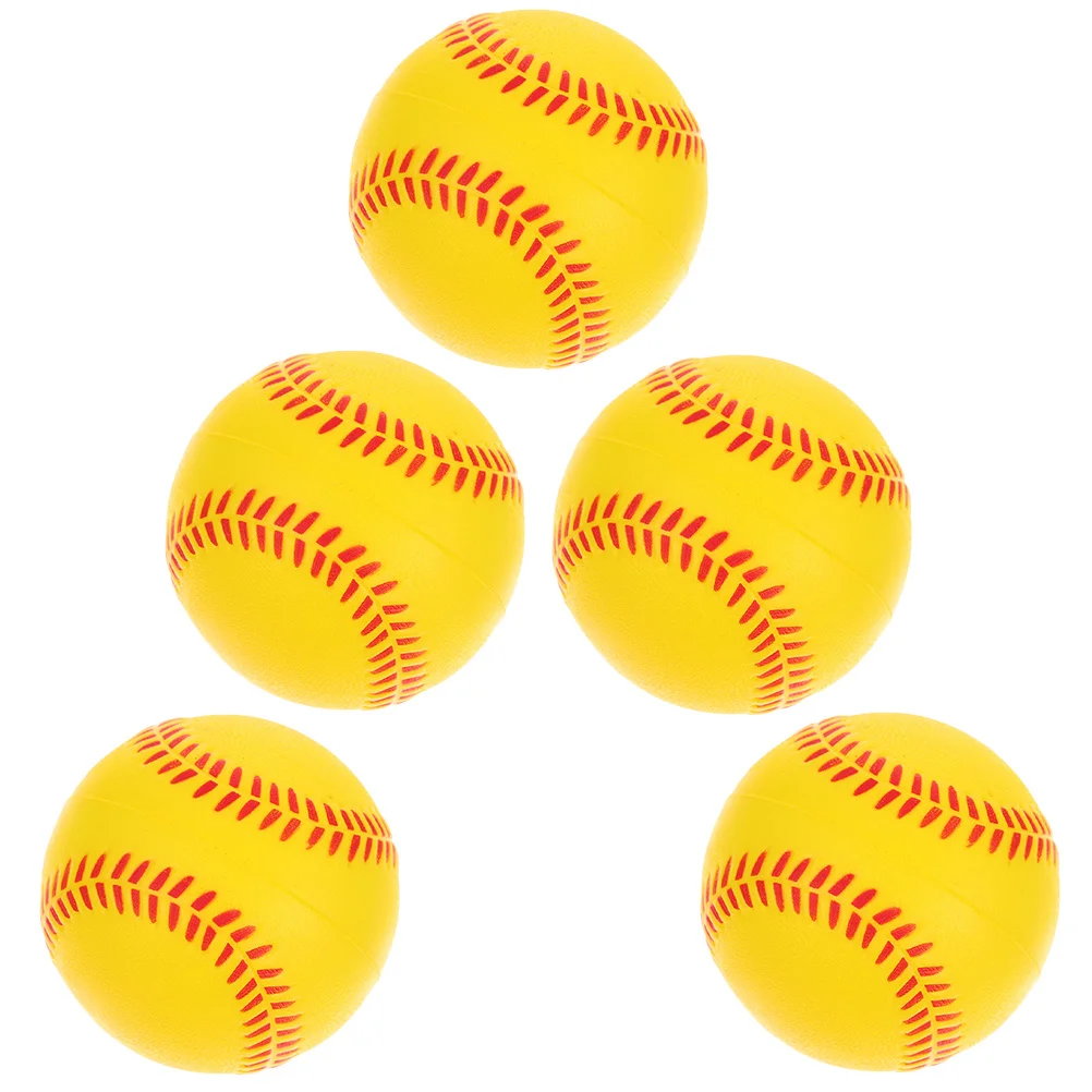 5 قطع من كرات البيسبول الإسفنجية خفيفة الوزن من البولي يوريثان للتدريب على كرات البيسبول الداخلية والخارجية #5