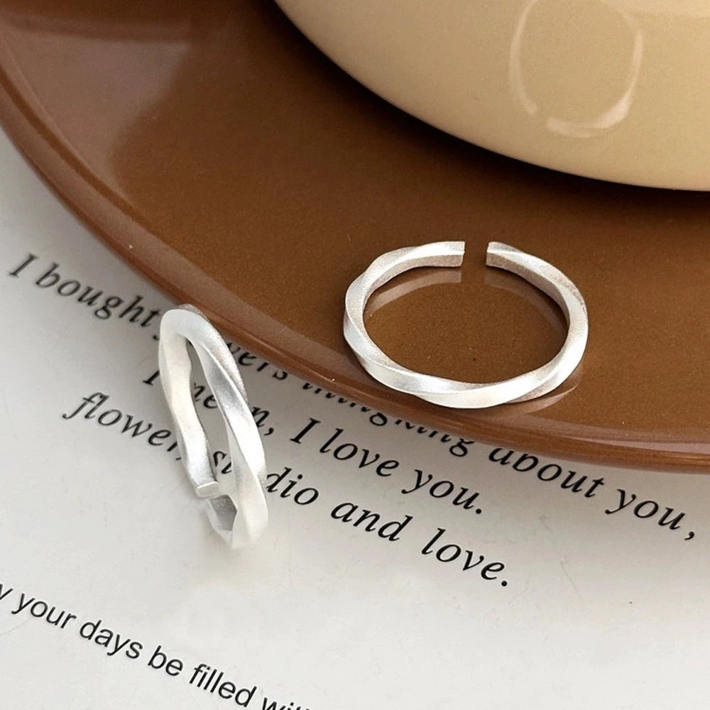 XIYANIKE Minimalist Matte Mobius Adjustable Finger Rings For Women Lady Simple Fashion New Jewelry Gift Party Wholesale Anillos