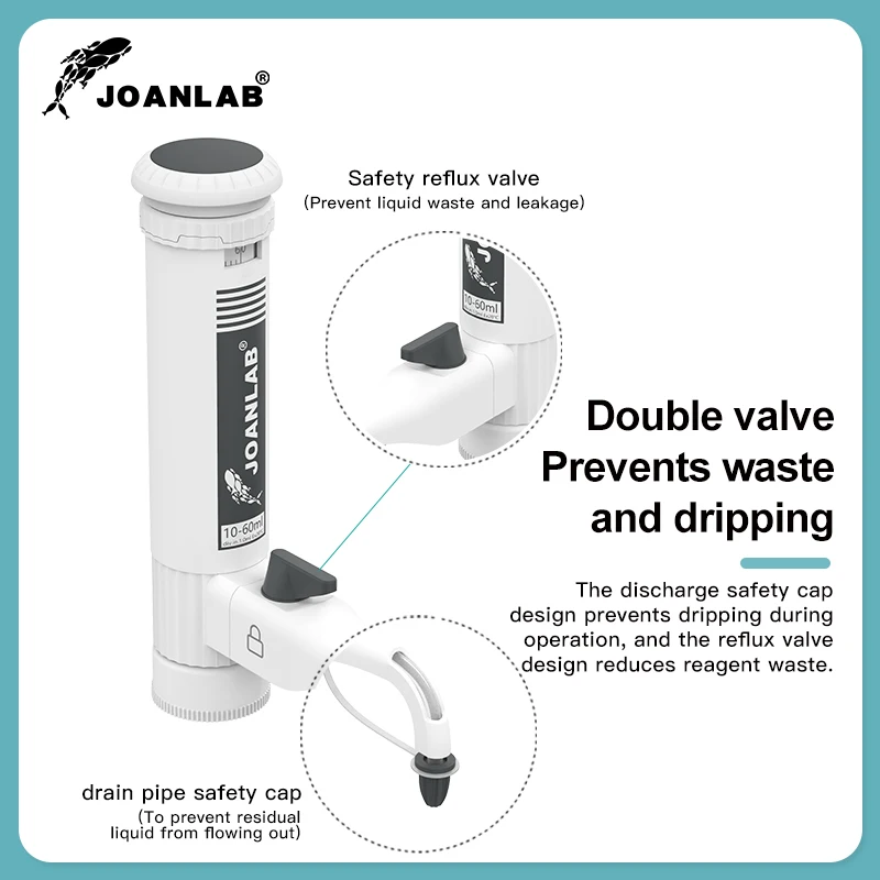 JOANLAB Bottle Top Dispenser Adjustable Quantitative Laboratory Dispenser Autoclavable Lab Equipment