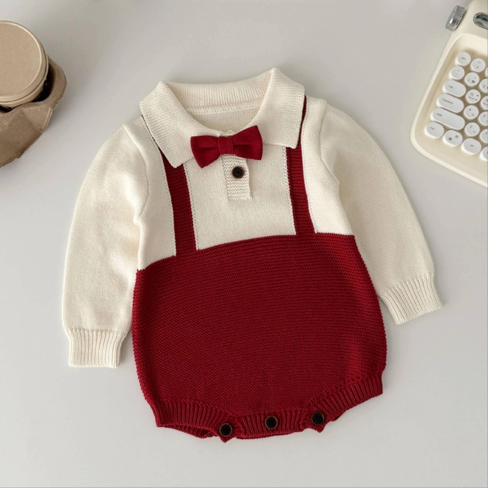 0-24M Newborn Kid Baby Sweater Boy Girl Winter Clothes Knit Warm Romper Long Sleeve Thick Bodysuit Cute Sweet Outfit