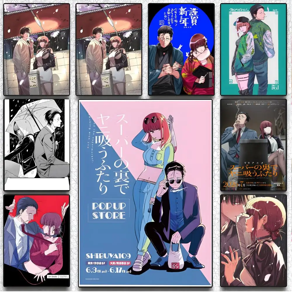 Heartwarming Manga S-Smoking Behind the Supermarket with You Poster Art Wall Decor Indoor Outdoor for Collectors