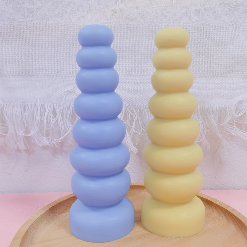 Pyramid Round Ball Stem Pillar Candle Silicone Molds Bubble Taper Candle Mold