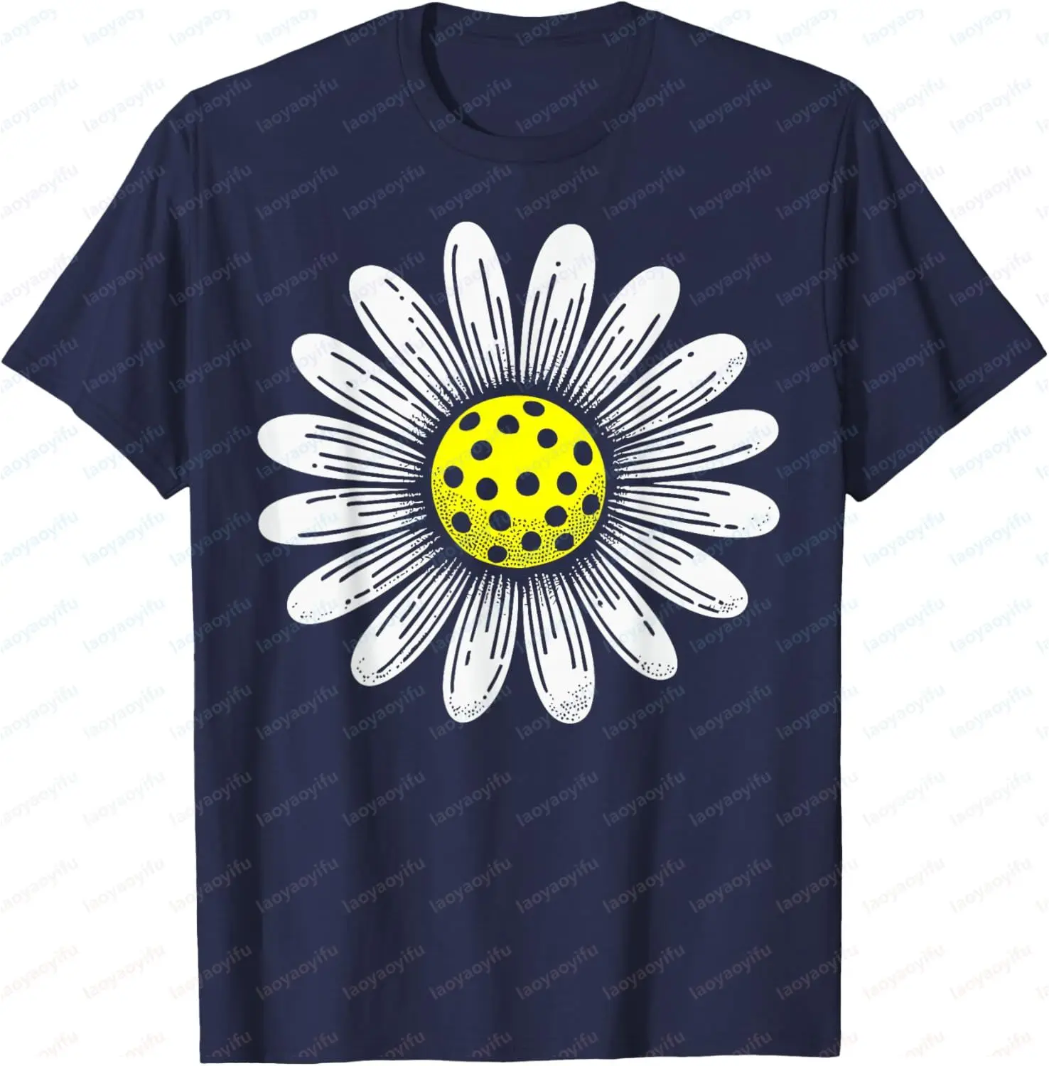 Cute Daisy Pickleball Gift for Pickle Ball Player Unisex T-Shirt Graphic Casual Short Sleeve Cotton Tee Tops Camisas Streetwear